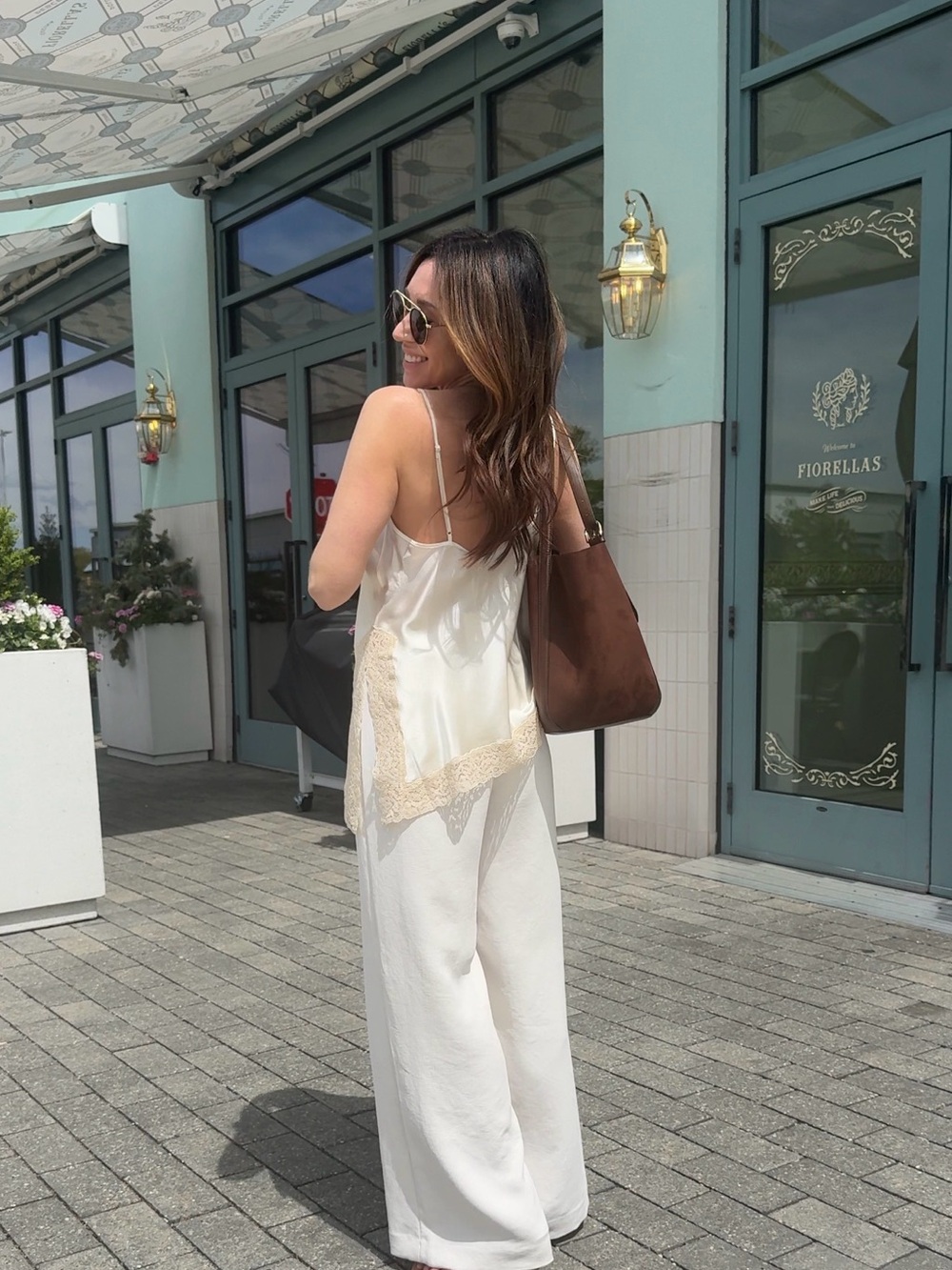 Aritzia Cream Satin Lace-Trim Camisole - Picture 4 of 4